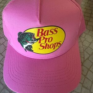 Bass Pro Shops Pink Hat with Yellow Logo